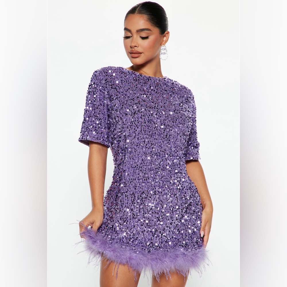 Sequin T-Shirt mini Dress